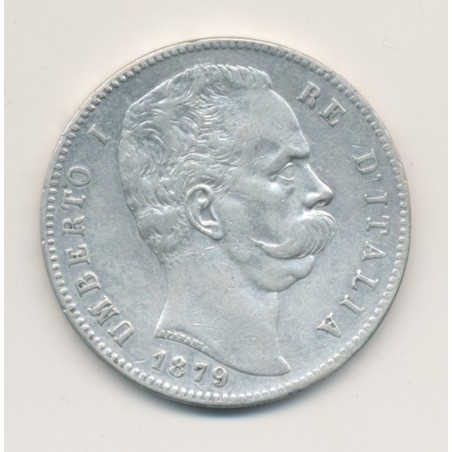 Italie - 5 Lire - 1879 R - Umberto I - TB+