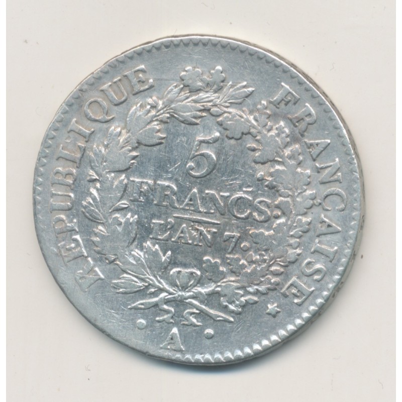5 Francs Union et Force - AN 7 A Paris - TB/TB+