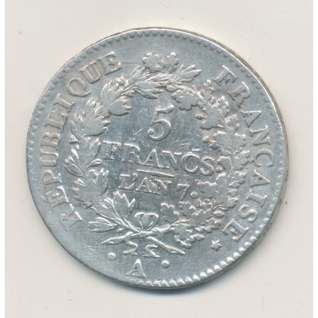 5 Francs Union et Force - AN 7 A Paris - TB/TB+