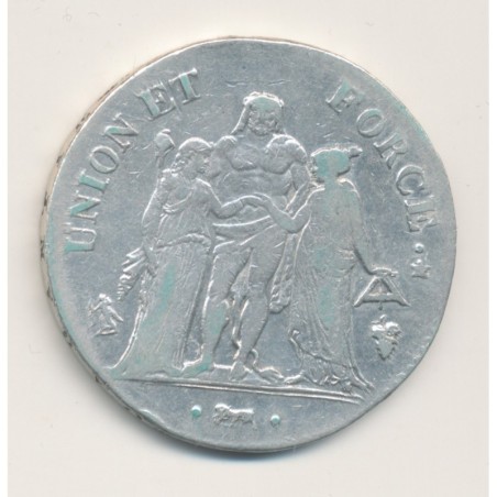 5 Francs Union et Force - AN 8 Q Perpignan - TB+