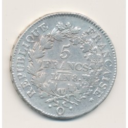 5 Francs Union et Force - AN 8 Q Perpignan - TB+