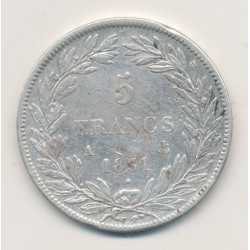 5 Francs Louis philippe I - 1831 A Paris - Tête nue - Tranche en creux - TB 2