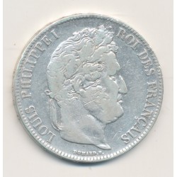 5 Francs Louis philippe I - 1837 B Rouen - Tête laurée - TB+