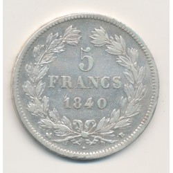 5 Francs Louis philippe I - 1840 B Rouen - TB+ 2