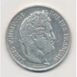 5 Francs Louis philippe I - 1840 W Lille - Type cornue - TB