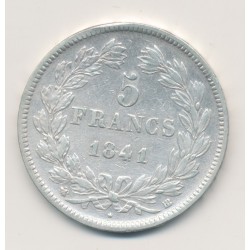 5 Francs Louis philippe I - 1841 BB Strasbourg - TTB 2