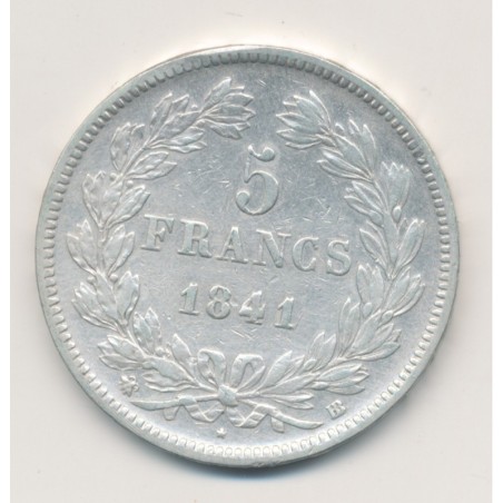 5 Francs Louis philippe I - 1841 BB Strasbourg - TTB