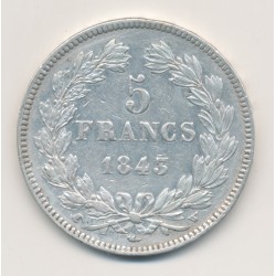 5 Francs Louis philippe I - 1843 W Lille - TB+ 2