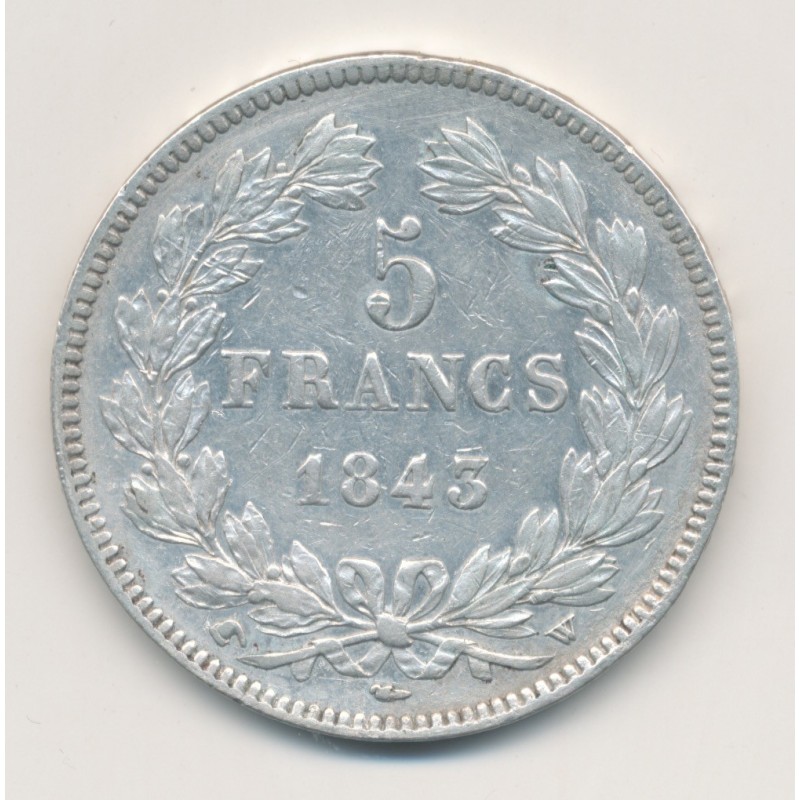 5 Francs Louis philippe I - 1843 W Lille - TB+