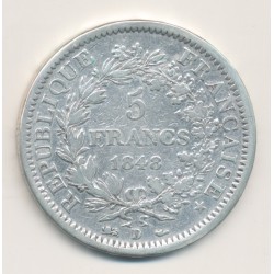 5 Francs Hercule - 1848 D Lyon - TB 2