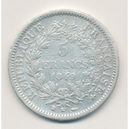 5 Francs hercule - 1849 K Bordeaux - TB/TB+
