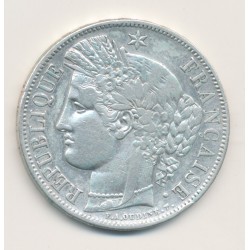 5 Francs Cérès - 1849 A Paris - main/chien - 2e République - TB+