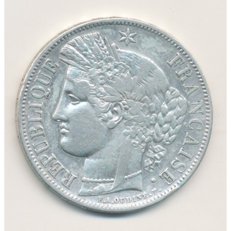 5 Francs Cérès - 1849 A Paris - main/chien - 2e République - TB+