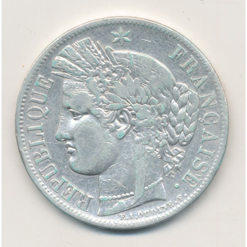 5 Francs Cérès - 1849 BB Strasbourg - 2e République - TB+