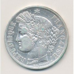 5 Francs Cérès - 1850 BB Strasbourg - 2e République - TB+