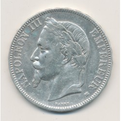 5 Francs Napoléon III - 1867 BB Strasbourg - Tête laurée - TB+