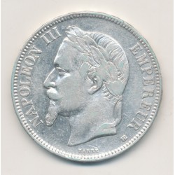 5 Francs Napoléon III - 1868 BB Strasbourg - Tête laurée - TB+
