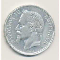5 Francs Napoléon III - 1870 A Paris - Tête laurée - TB+