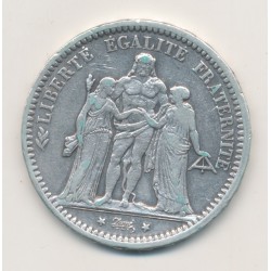 5 Francs Hercule - 1870 A Paris - TB/TB+