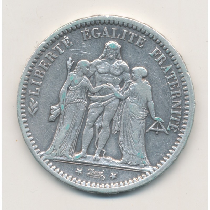 5 Francs Hercule - 1870 A Paris - TB/TB+