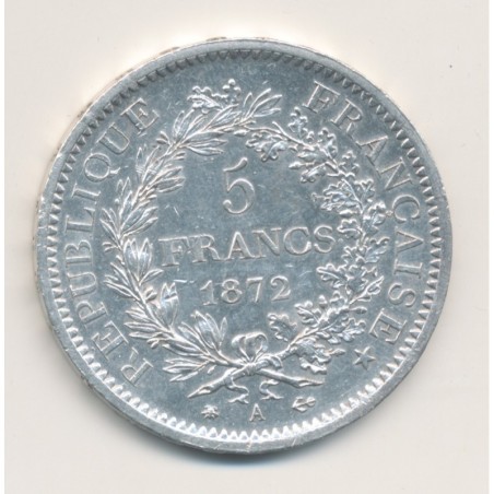5 Francs Hercule - 1872 A Paris - argent - TTB+