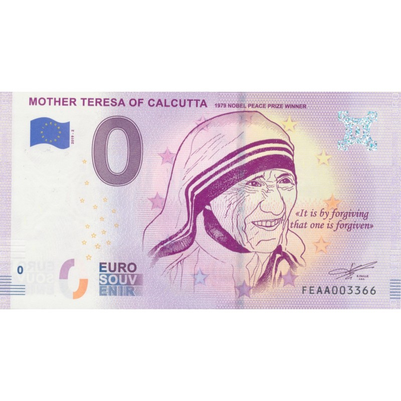 Billet 0€ - Slovaquie - mother teresa of calcutta - 2019-2 - N°3366
