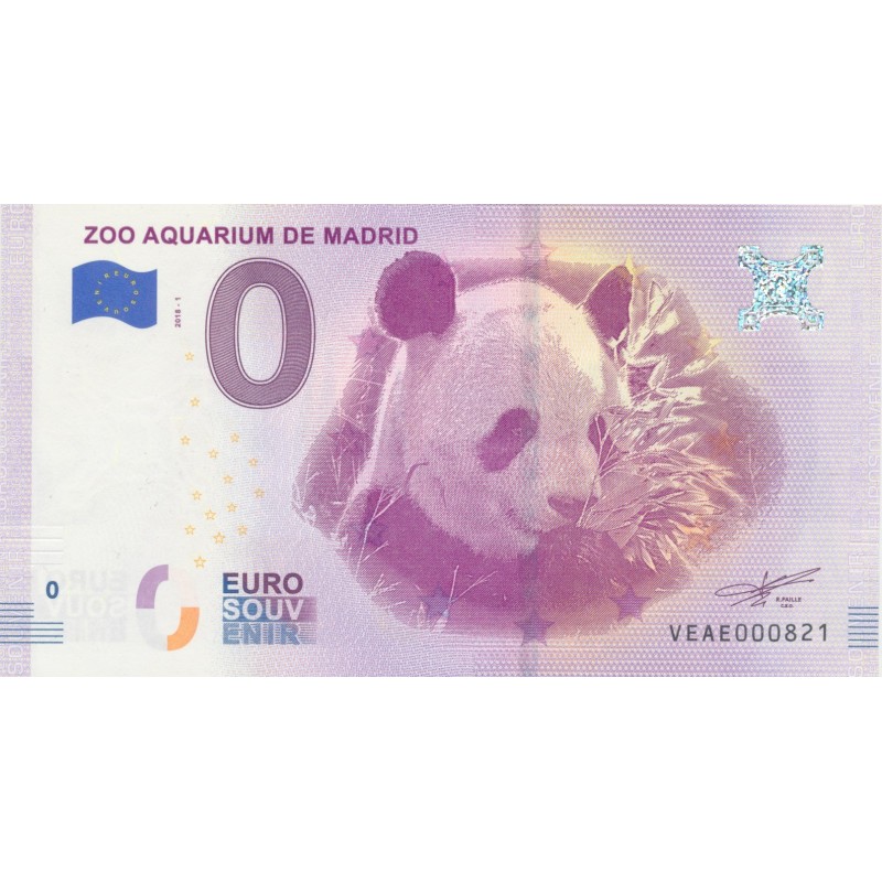 Billet 0€ - Espagne - Zoo aquarium de Madrid Panda - 2018-1 - N°821