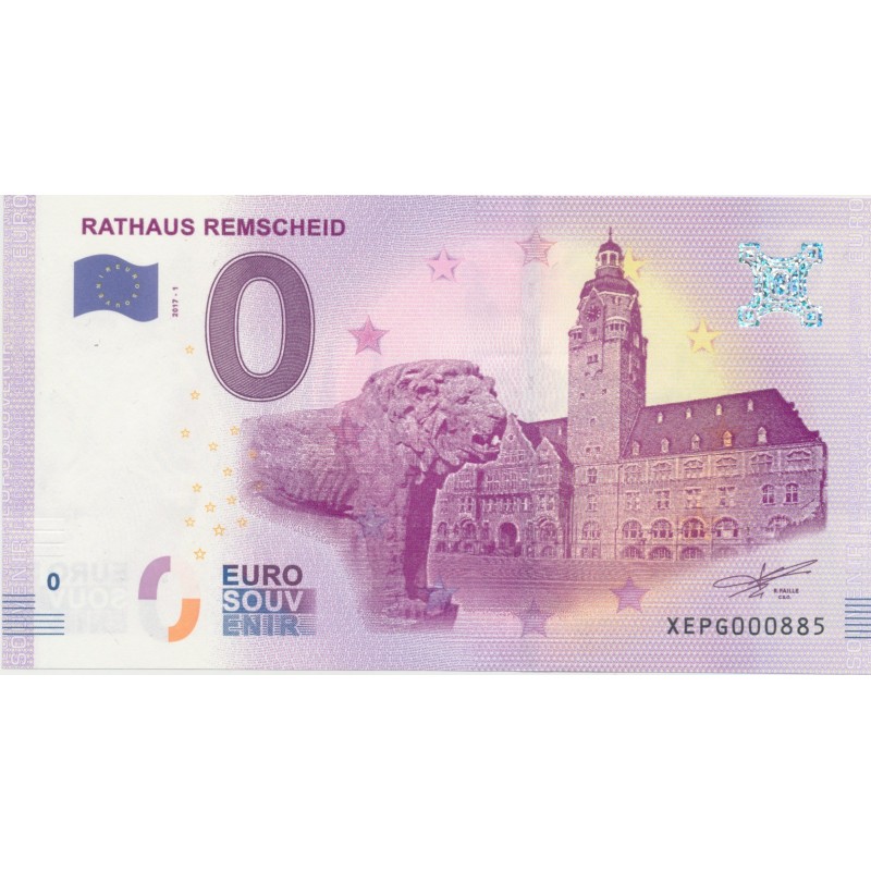 Billet 0€ - Allemagne - Rathaus remscheid - 2017-1 - N°885