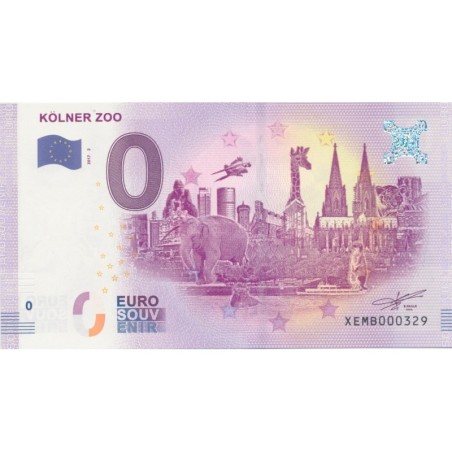 Billet 0€ - Allemagne - Kolner zoo - 2017-2 - N°329