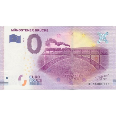 Billet 0€ - Allemagne - mungstener brucke - 2017-2 - N°511