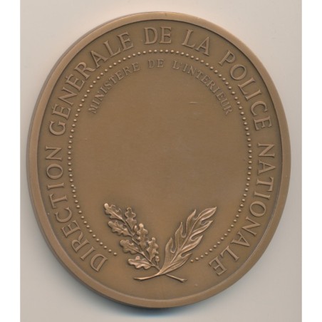 Médaille - Police générale de la république - 12 nivose AN IV - Direction générale de la police nationale - bronze - forme ovale