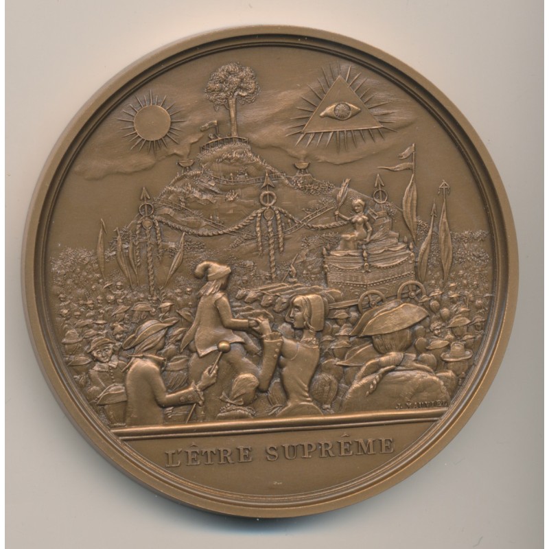 Médaille - L'être suprême - 14 juillet 1790 - Bicentenaire de la révolution Française - bronze - 77mm - 1987 - SPL