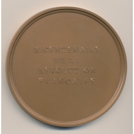 Médaille - L'être suprême - 14 juillet 1790 - Bicentenaire de la révolution Française - bronze - 77mm - 1987 - SPL