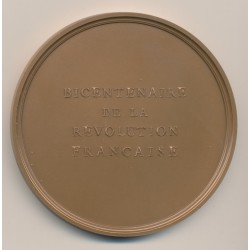 Médaille - Les clubs révolutionnaires - Bicentenaire de la révolution Française - bronze - 77mm - 1987 - SPL 2