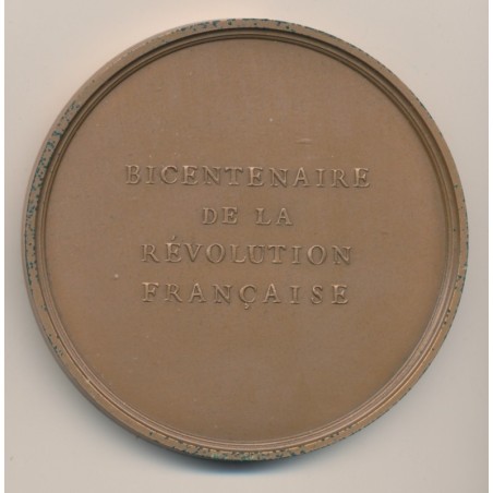 Médaille - Abolition de l'esclavage - 4 février 1794 - Bicentenaire de la révolution Française - bronze - 77mm - 1987 - SUP