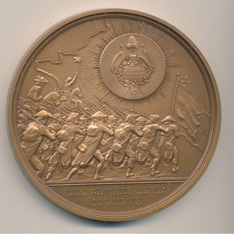 Médaille - Les armées de la liberté - Bicentenaire de la révolution Française - bronze - 77mm - 1987 - SUP