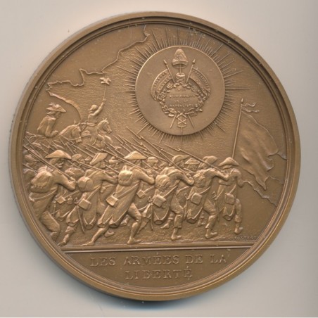 Médaille - Les armées de la liberté - Bicentenaire de la révolution Française - bronze - 77mm - 1987 - SUP