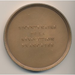 Médaille - Les armées de la liberté - Bicentenaire de la révolution Française - bronze - 77mm - 1987 - SUP 2