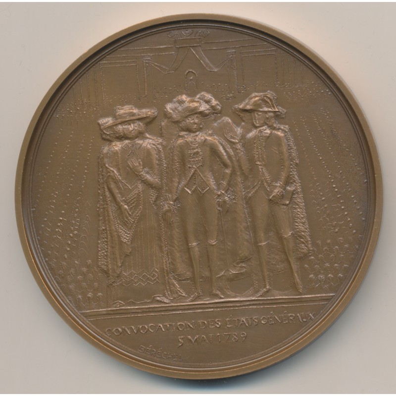 Médaille - Convocation des états généraux - 5 mai 1789 - Bicentenaire de la révolution Française - bronze - 77mm - 1987 - SPL