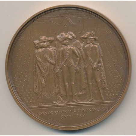 Médaille - Convocation des états généraux - 5 mai 1789 - Bicentenaire de la révolution Française - bronze - 77mm - 1987 - SPL