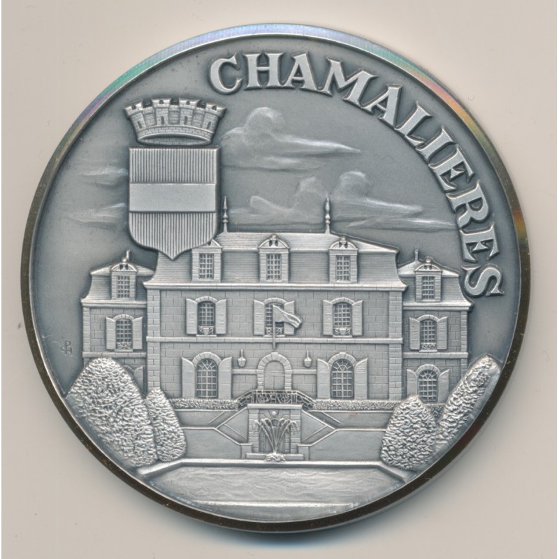 Médaille - Ville de chamalières - Dept63 - métal argenté - 70mm - SUP