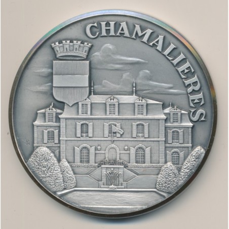 Médaille - Ville de chamalières - Dept63 - métal argenté - 70mm - SUP