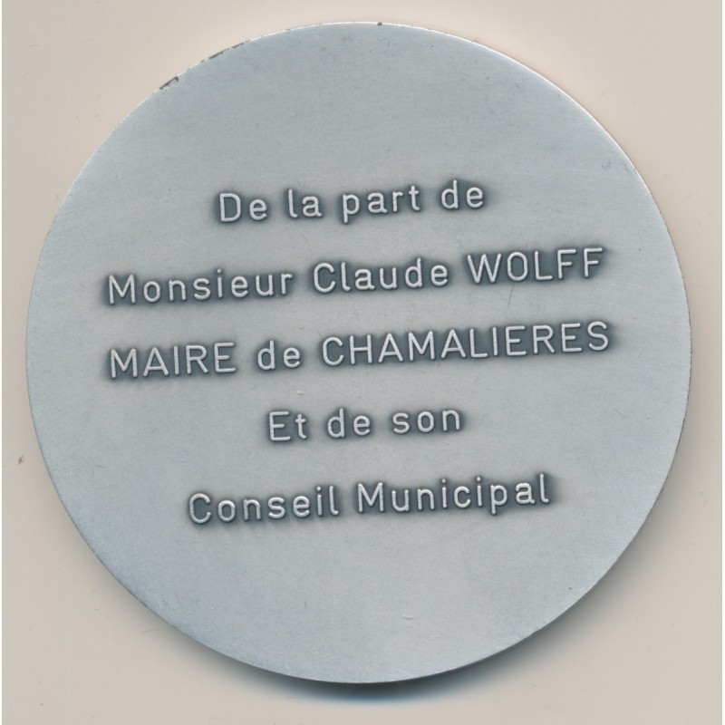 Médaille - Ville de chamalières - Dept63 - métal argenté - 70mm - SUP