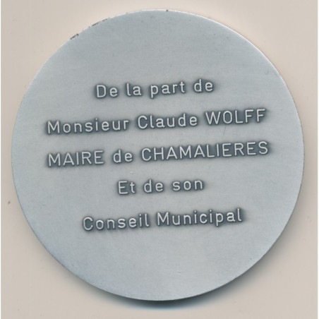 Médaille - Ville de chamalières - Dept63 - métal argenté - 70mm - SUP