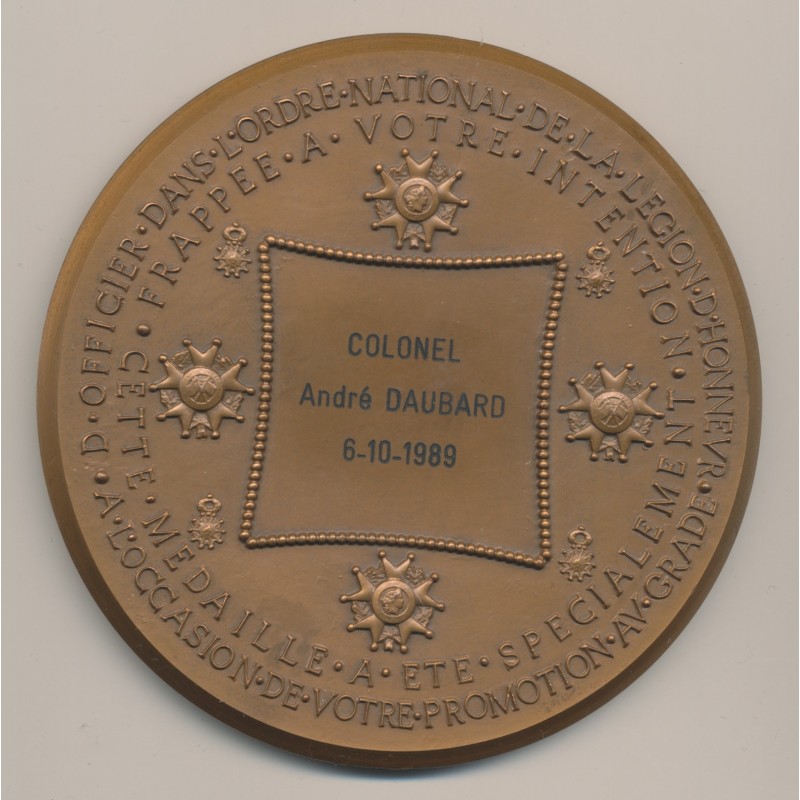 Médaille - Promotion Grade Officier Légion d'honneur - bronze - 95mm - A de Jaeger - TTB+