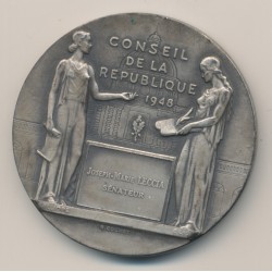 Médaille - Conseil de la République 1948 - Sénateur - argent - 50mm - TTB+ 2