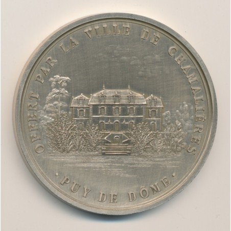 Médaille - Ville de chamalières - Dept63 - métal argenté - 70mm - SUP