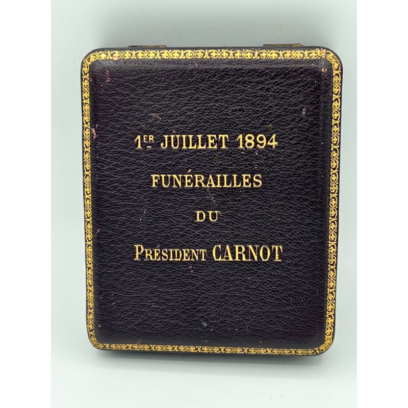 Médaille - Funérailles du Président Carnot - Graveur Roty - avec écrin d'origine - TTB+