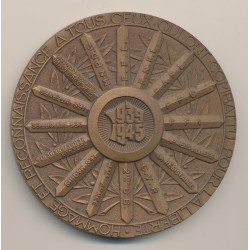 Médaille - Hommage à tous ceux qui ont combattu pour la liberté - 1939-45 - bronze - 68mm - TTB+
