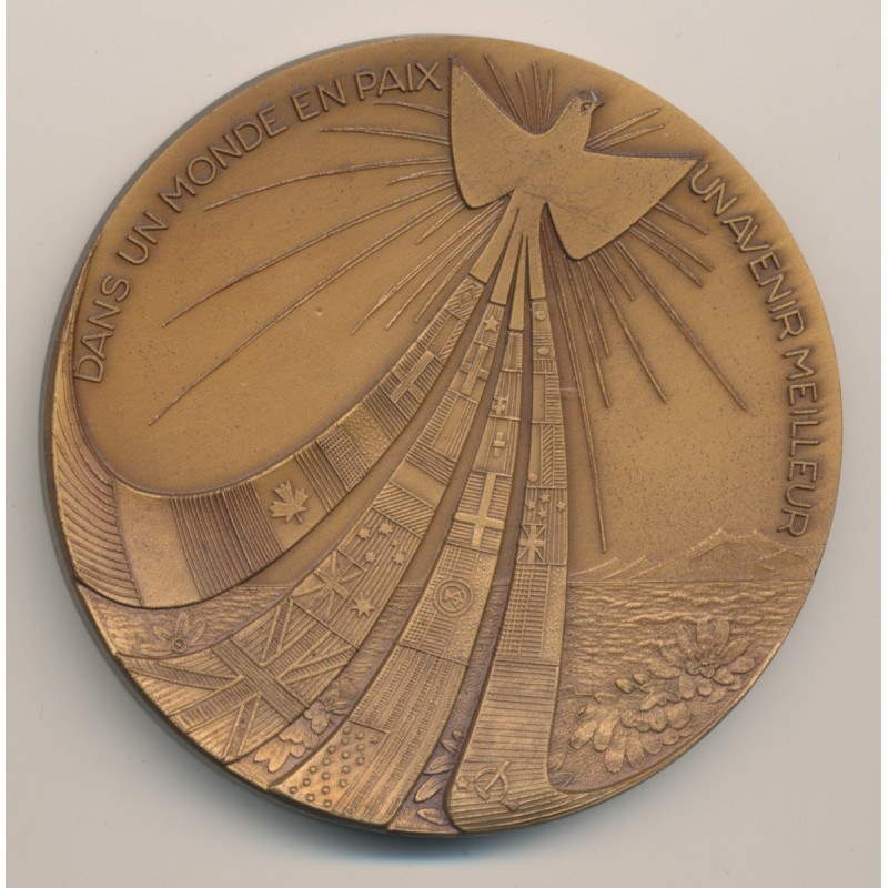 Médaille - Hommage à tous ceux qui ont combattu pour la liberté - 1939-45 - bronze - 68mm - TTB+